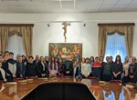 Susret varaždinskog biskupa Bože Radoša i predstojnika Katehetskog ureda s natjecateljima Vjeronaučne olimpijade 2022./2023.